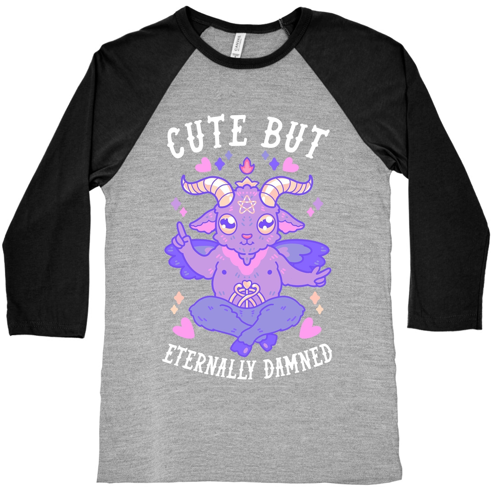 Cute But Eternally Damned Baseball Tee Hoodie, Sweatshirt | CoreVibeTees.com (Image 2)