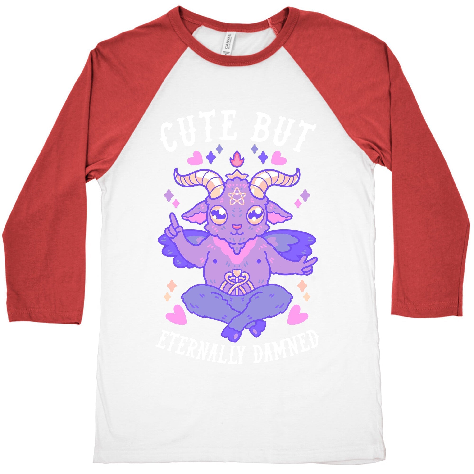 Cute But Eternally Damned Baseball Tee Hoodie, Sweatshirt | CoreVibeTees.com (Image 4)