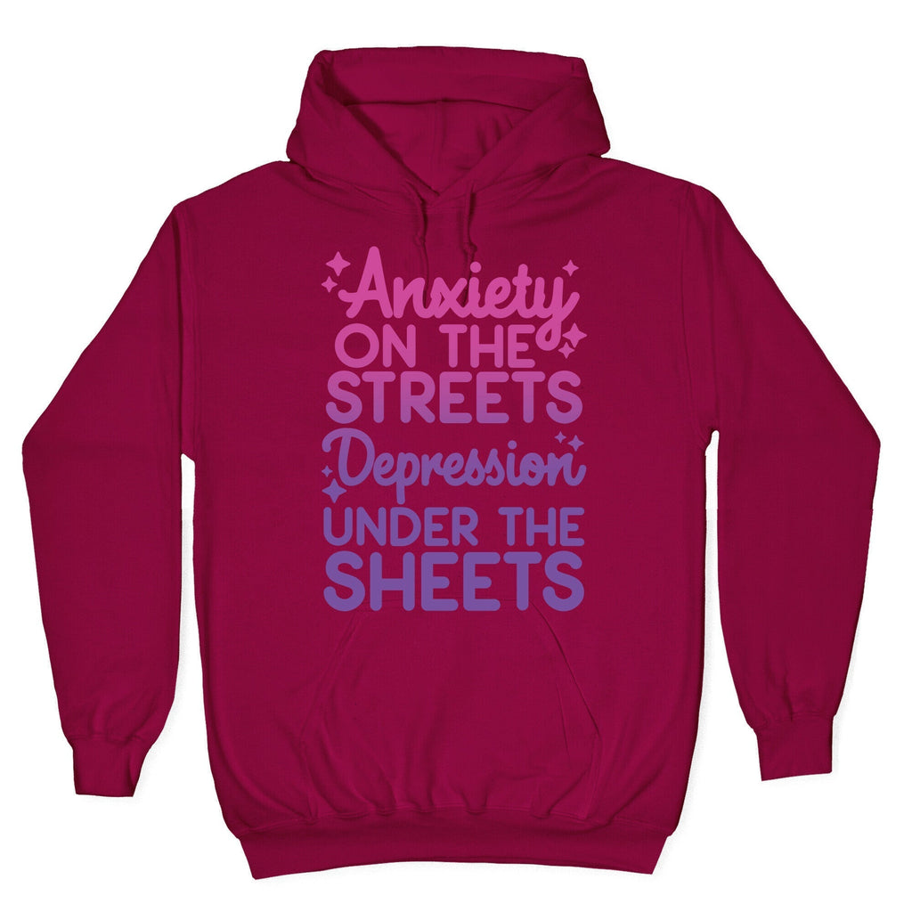 Anxiety On The Streets, Depression Under The Sheets Hoodie T-Shirts, Sweatshirt | CoreVibeTees.com (Image 5)