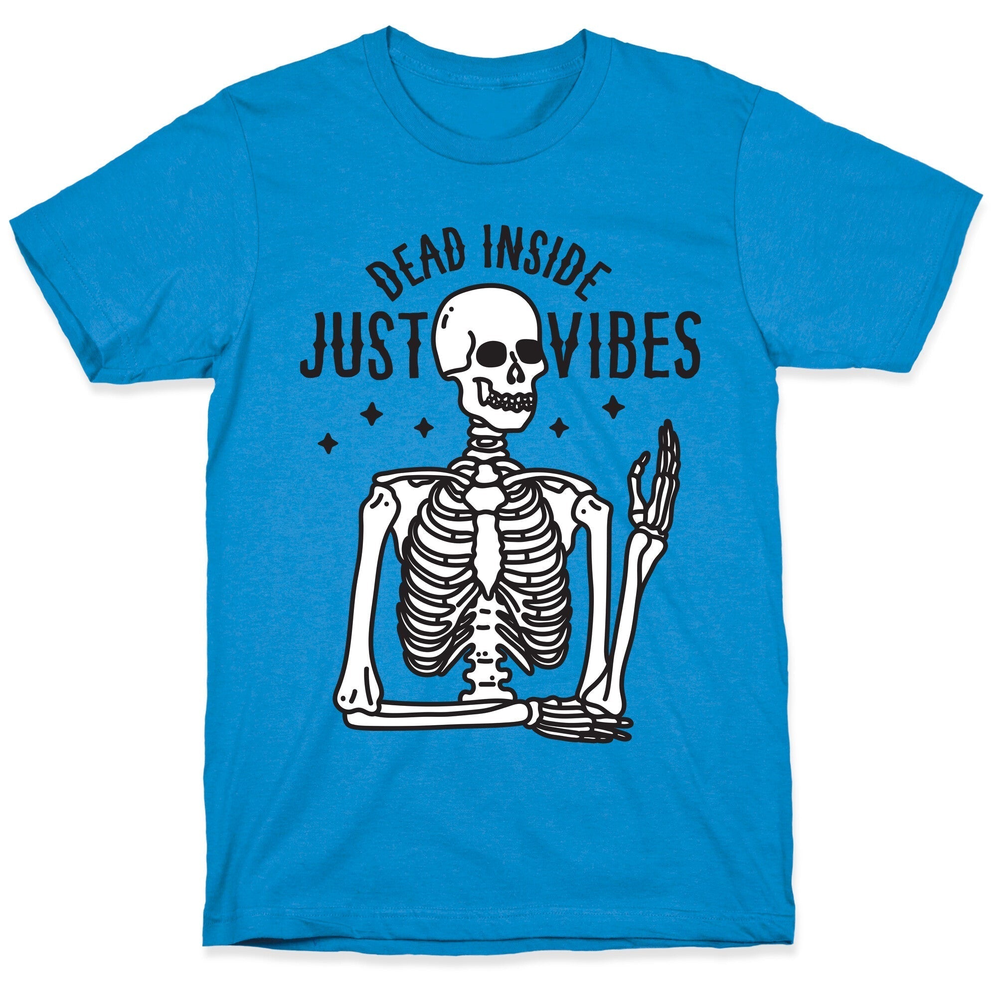 Dead Inside Just Vibes Skeleton T-Shirt Hoodie, Sweatshirt | CoreVibeTees.com (Image 1)