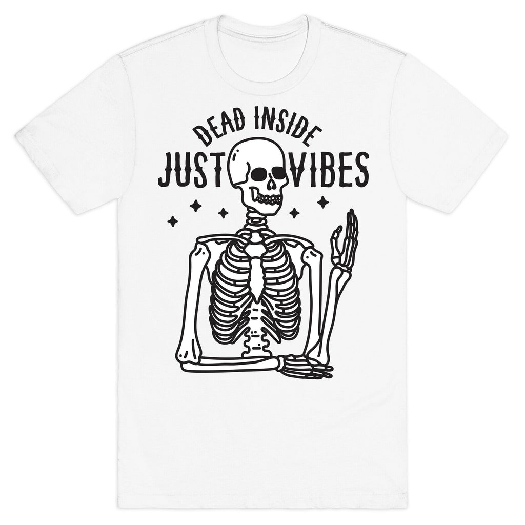 Dead Inside Just Vibes Skeleton T-Shirt Hoodie, Sweatshirt | CoreVibeTees.com (Image 2)
