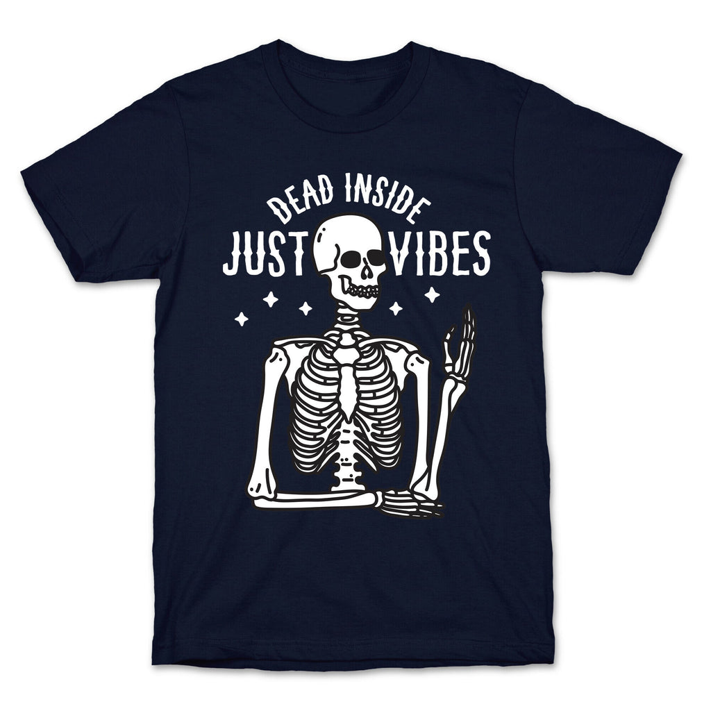 Dead Inside Just Vibes Skeleton T-Shirt Style001 Hoodie, Sweatshirt | CoreVibeTees.com (Image 4)