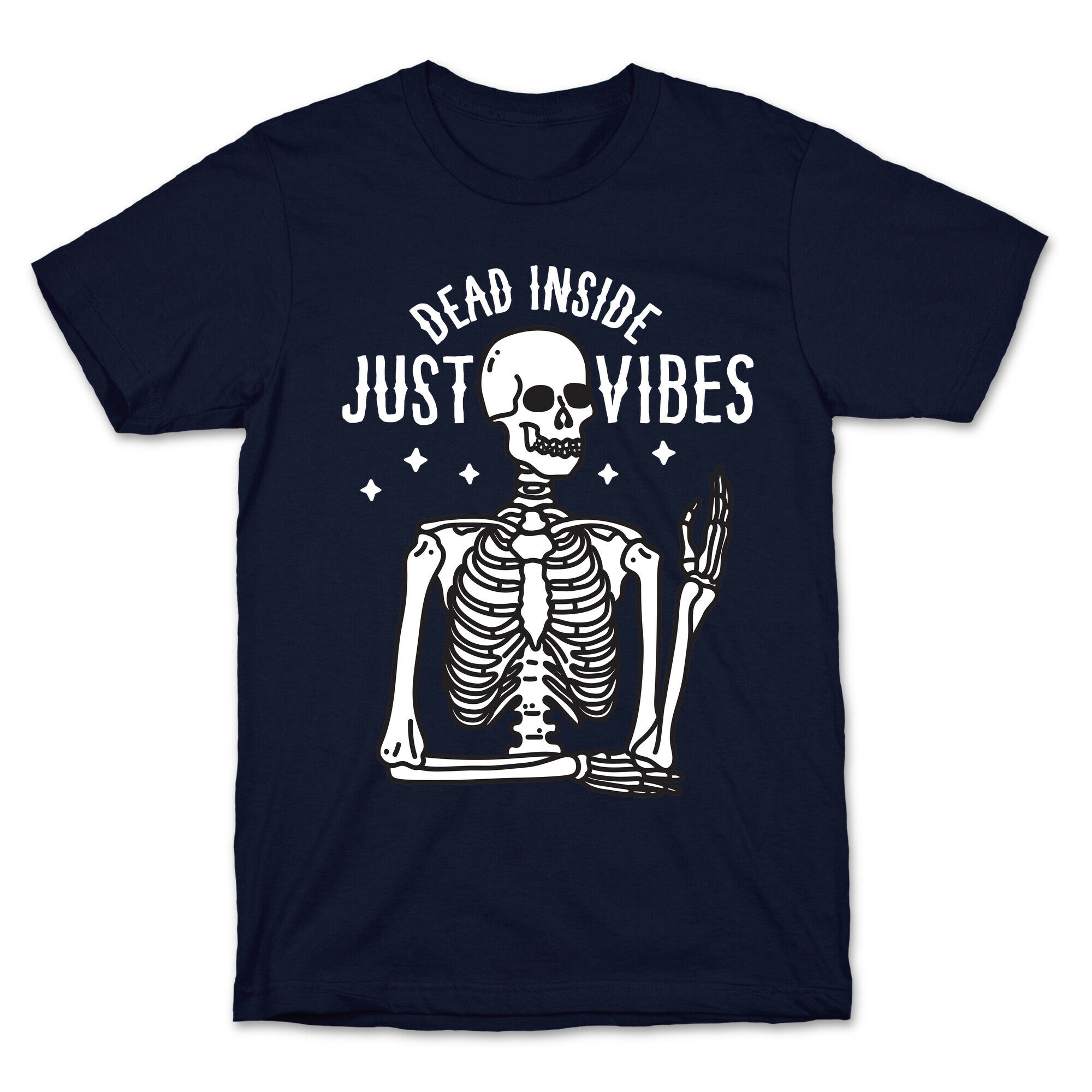 Dead Inside Just Vibes Skeleton T-Shirt Style001 Hoodie, Sweatshirt | CoreVibeTees.com (Image 4)
