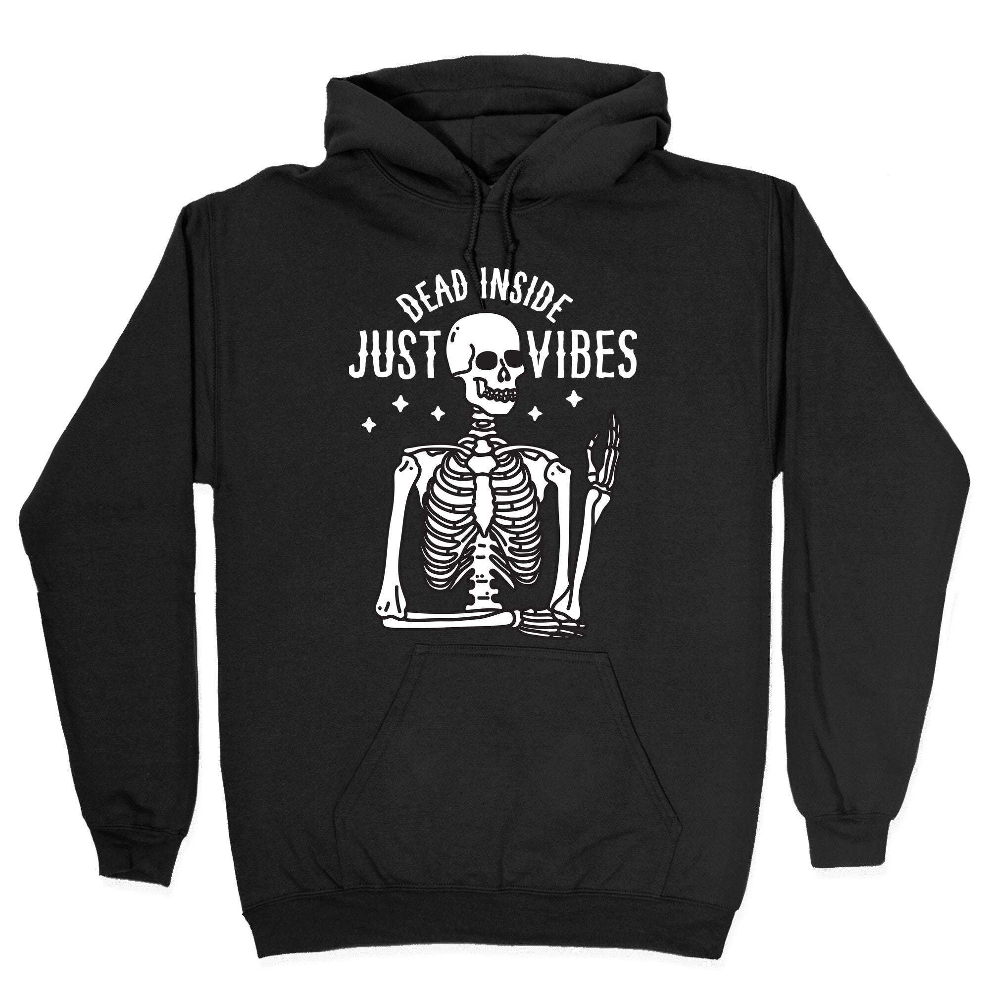 Dead Inside Just Vibes Skeleton Hoodie T-Shirts, Sweatshirt | CoreVibeTees.com (Image 2)