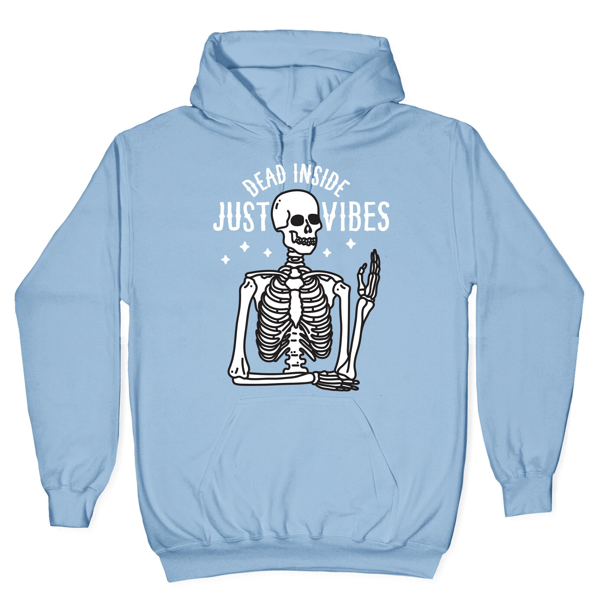 Dead Inside Just Vibes Skeleton Hoodie T-Shirts, Sweatshirt | CoreVibeTees.com (Image 4)