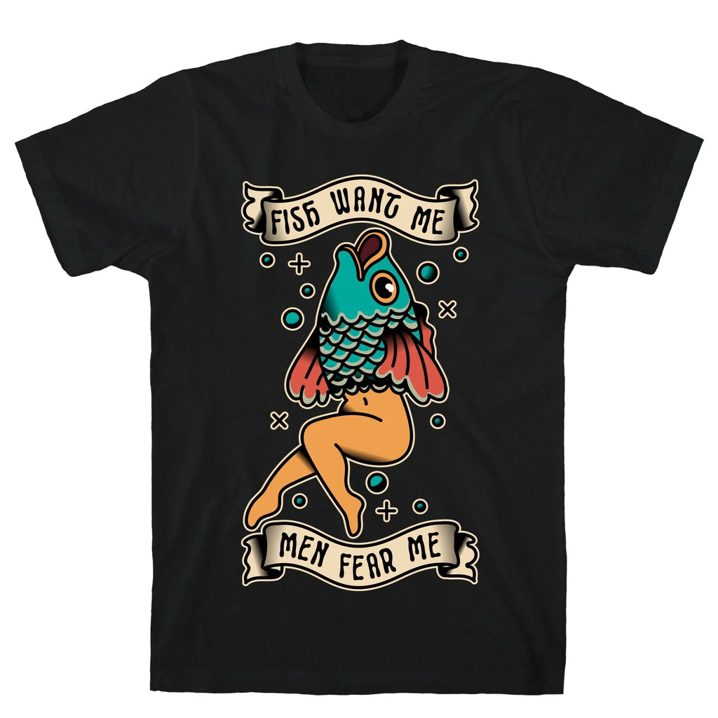 Fish Want Me Men Fear Me Reverse Mermaid T-Shirt Hoodie, Sweatshirt | CoreVibeTees.com (Image 1)