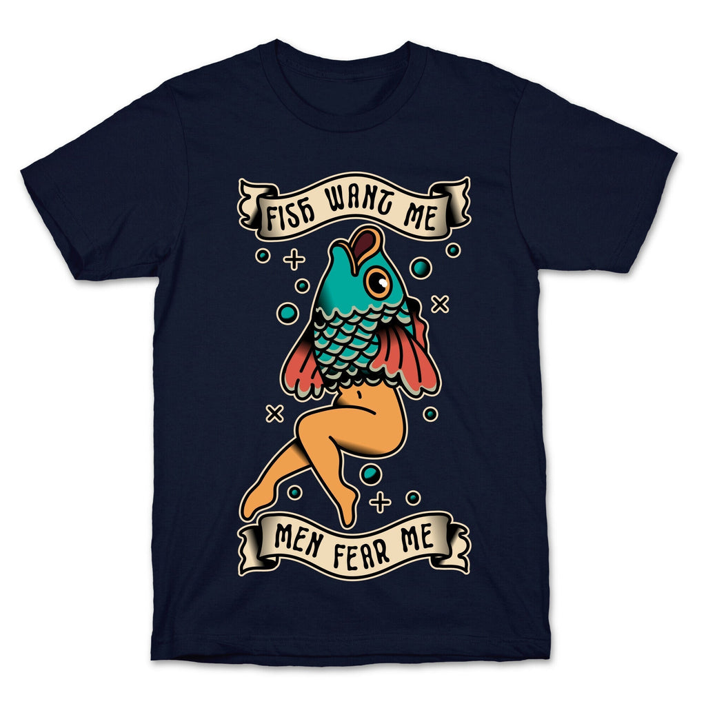Fish Want Me Men Fear Me Reverse Mermaid T-Shirt Hoodie, Sweatshirt | CoreVibeTees.com (Image 4)
