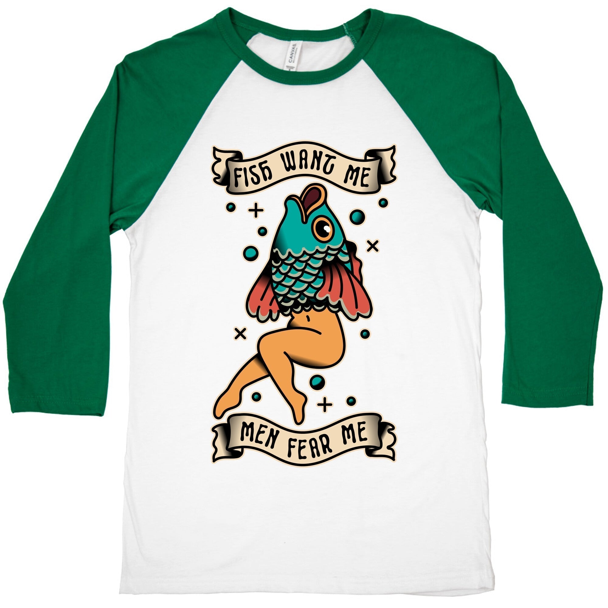 Fish Want Me Men Fear Me Reverse Mermaid Baseball Tee Hoodie, Sweatshirt | CoreVibeTees.com (Image 3)