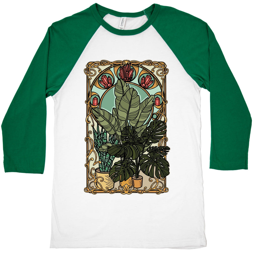 Art Nouveau House Plants Baseball Tee Hoodie, Sweatshirt | CoreVibeTees.com (Image 3)