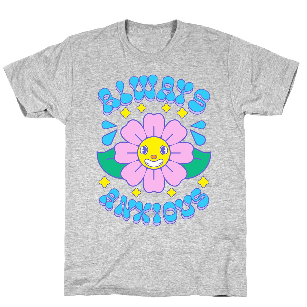 Always Anxious Cartoon Flower T-Shirt Hoodie, Sweatshirt | CoreVibeTees.com (Image 2)