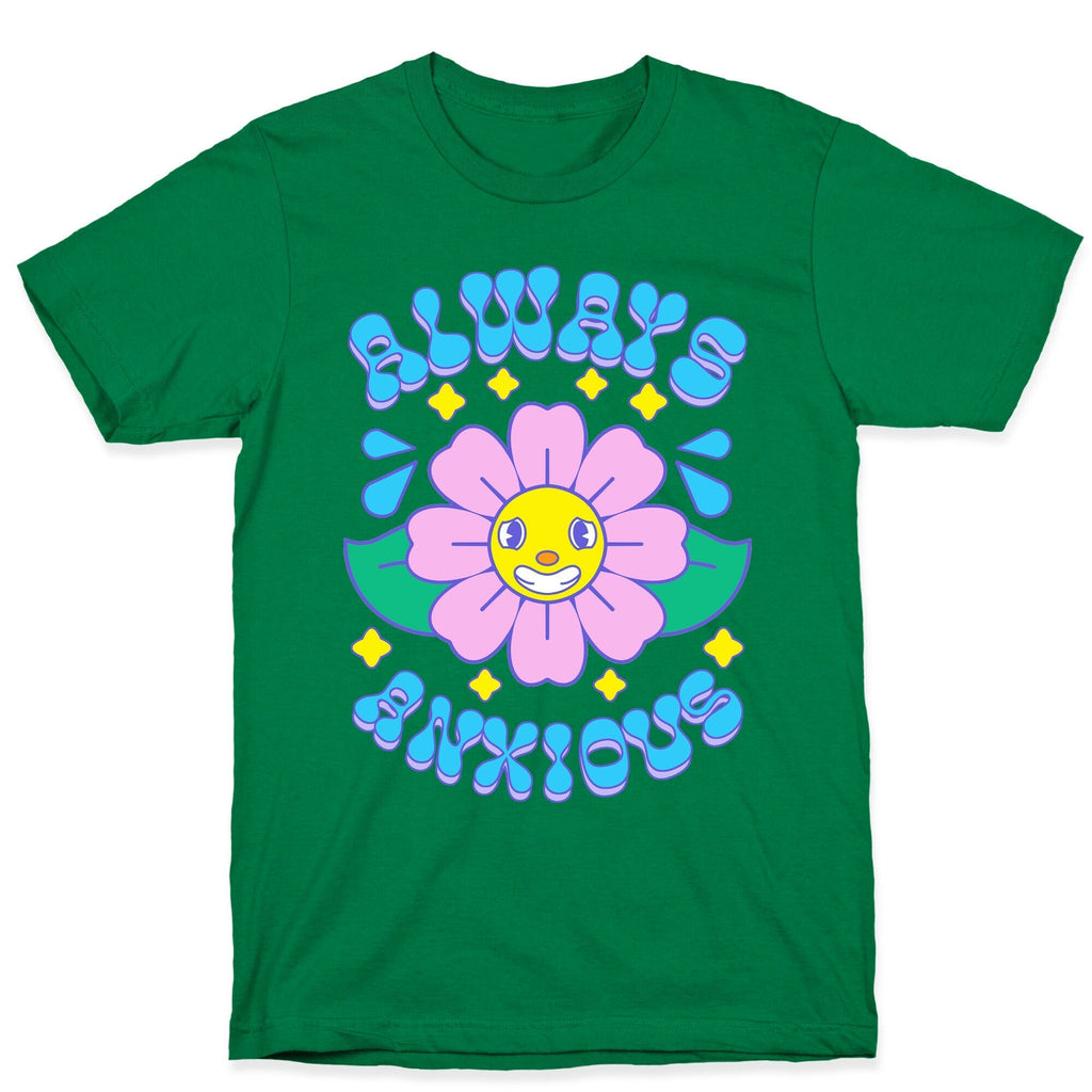 Always Anxious Cartoon Flower T-Shirt Hoodie, Sweatshirt | CoreVibeTees.com (Image 3)