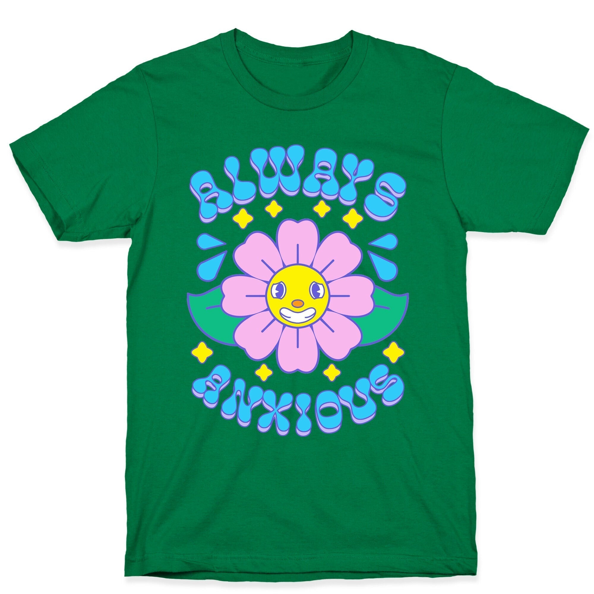 Always Anxious Cartoon Flower T-Shirt Hoodie, Sweatshirt | CoreVibeTees.com (Image 3)