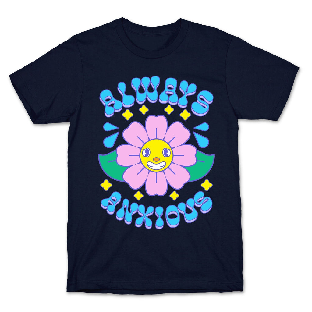 Always Anxious Cartoon Flower T-Shirt Hoodie, Sweatshirt | CoreVibeTees.com (Image 4)