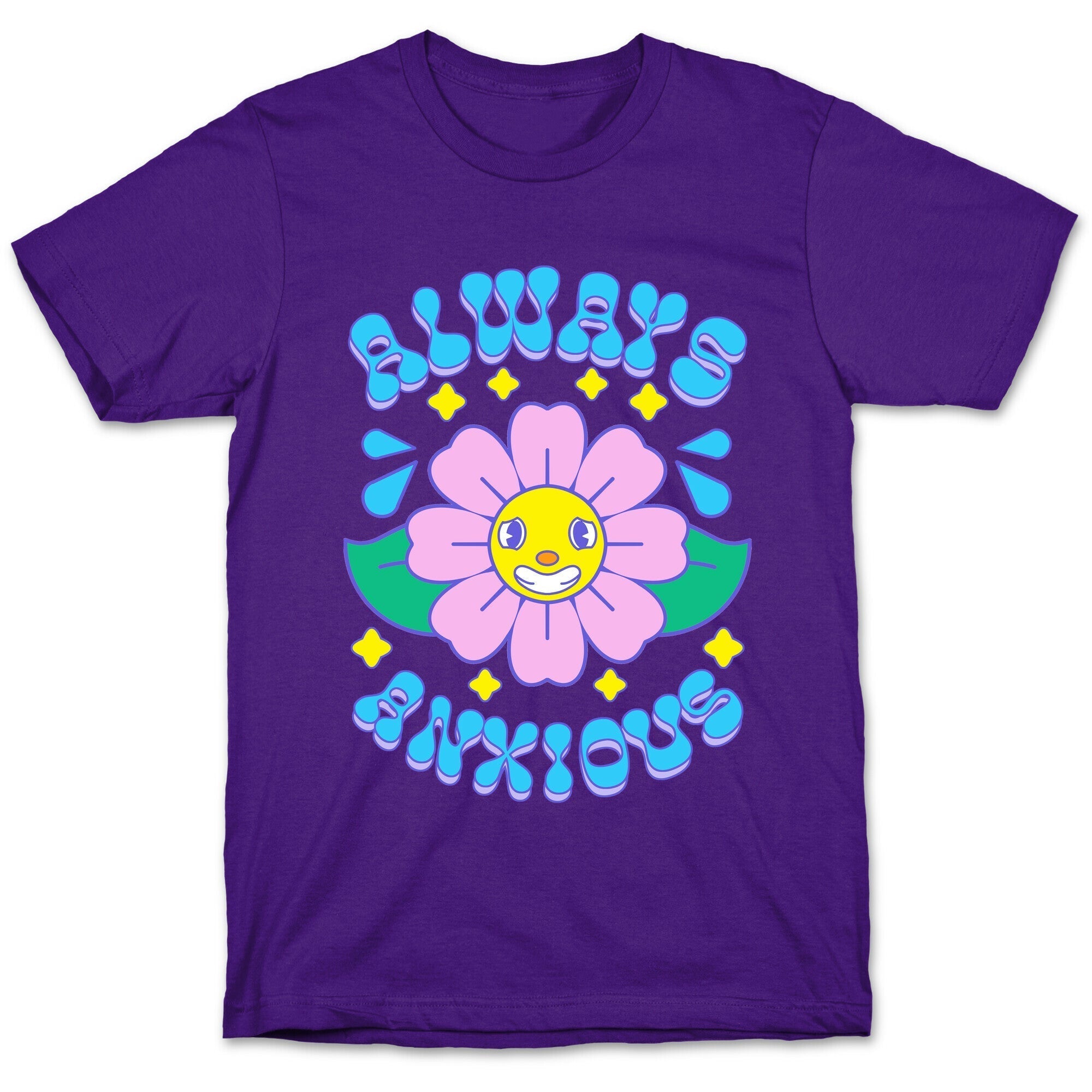 Always Anxious Cartoon Flower T-Shirt Hoodie, Sweatshirt | CoreVibeTees.com (Image 5)