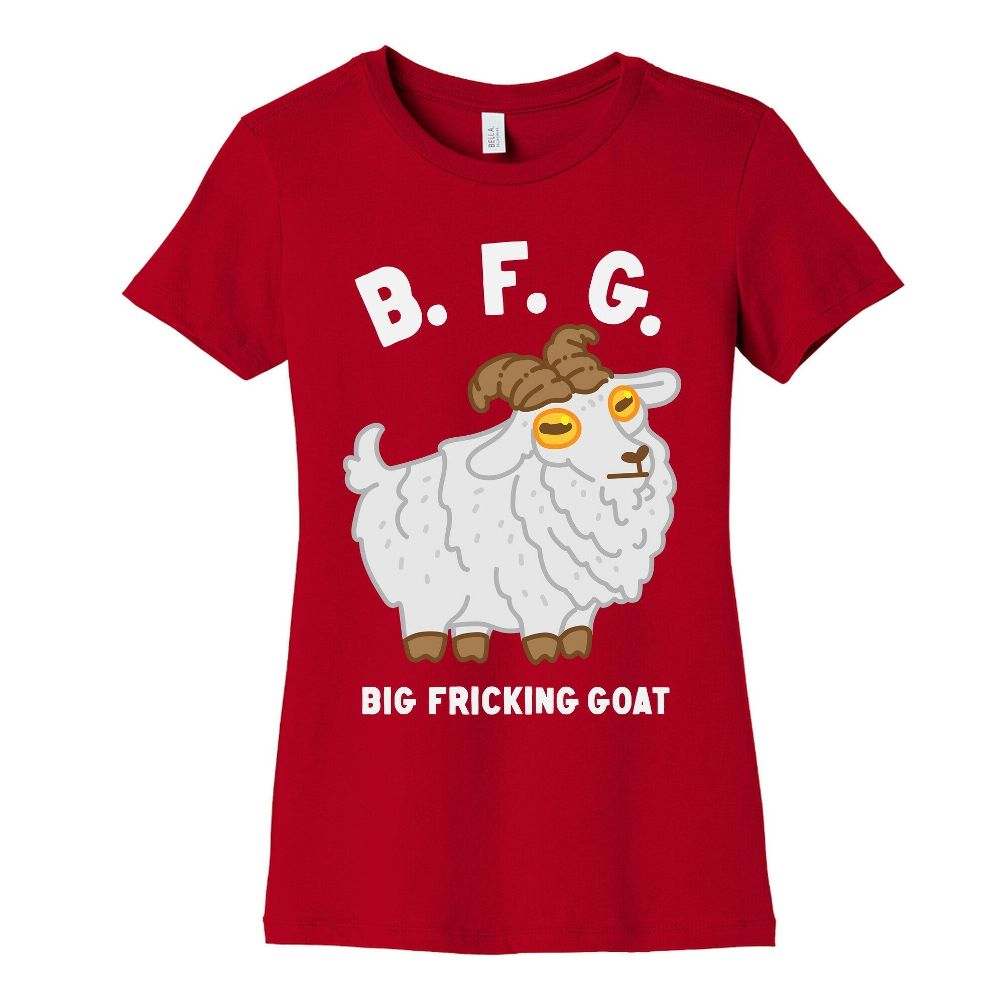 B.F.G. (Big Fricking Goat) Women's Cotton Tee Hoodie, Sweatshirt | CoreVibeTees.com (Image 4)