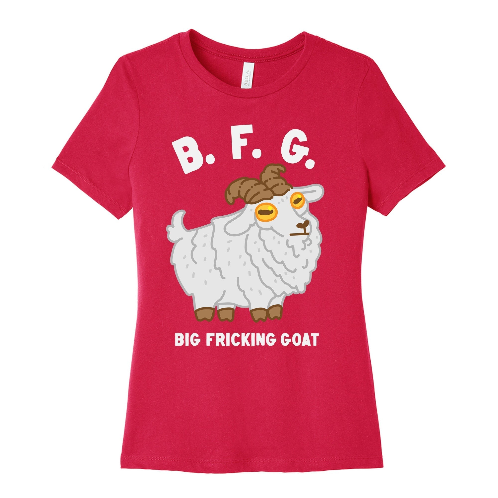 B.F.G. (Big Fricking Goat) Women's Cotton Tee Hoodie, Sweatshirt | CoreVibeTees.com (Image 2)