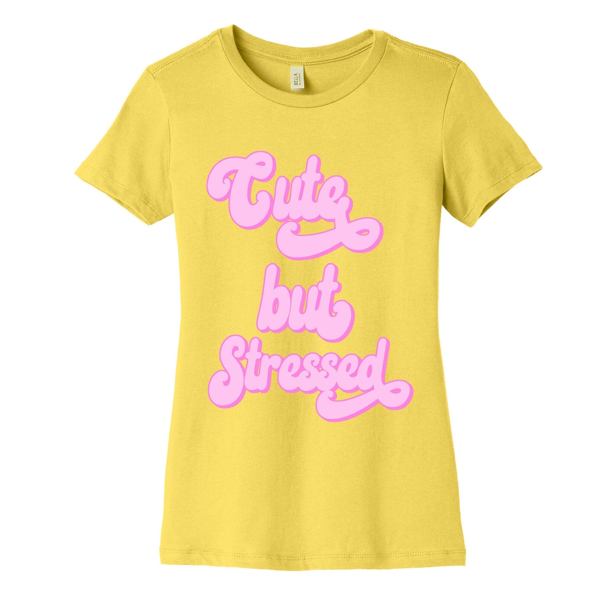 Cute But Stressed  Women's Cotton Tee Hoodie, Sweatshirt | CoreVibeTees.com (Image 2)