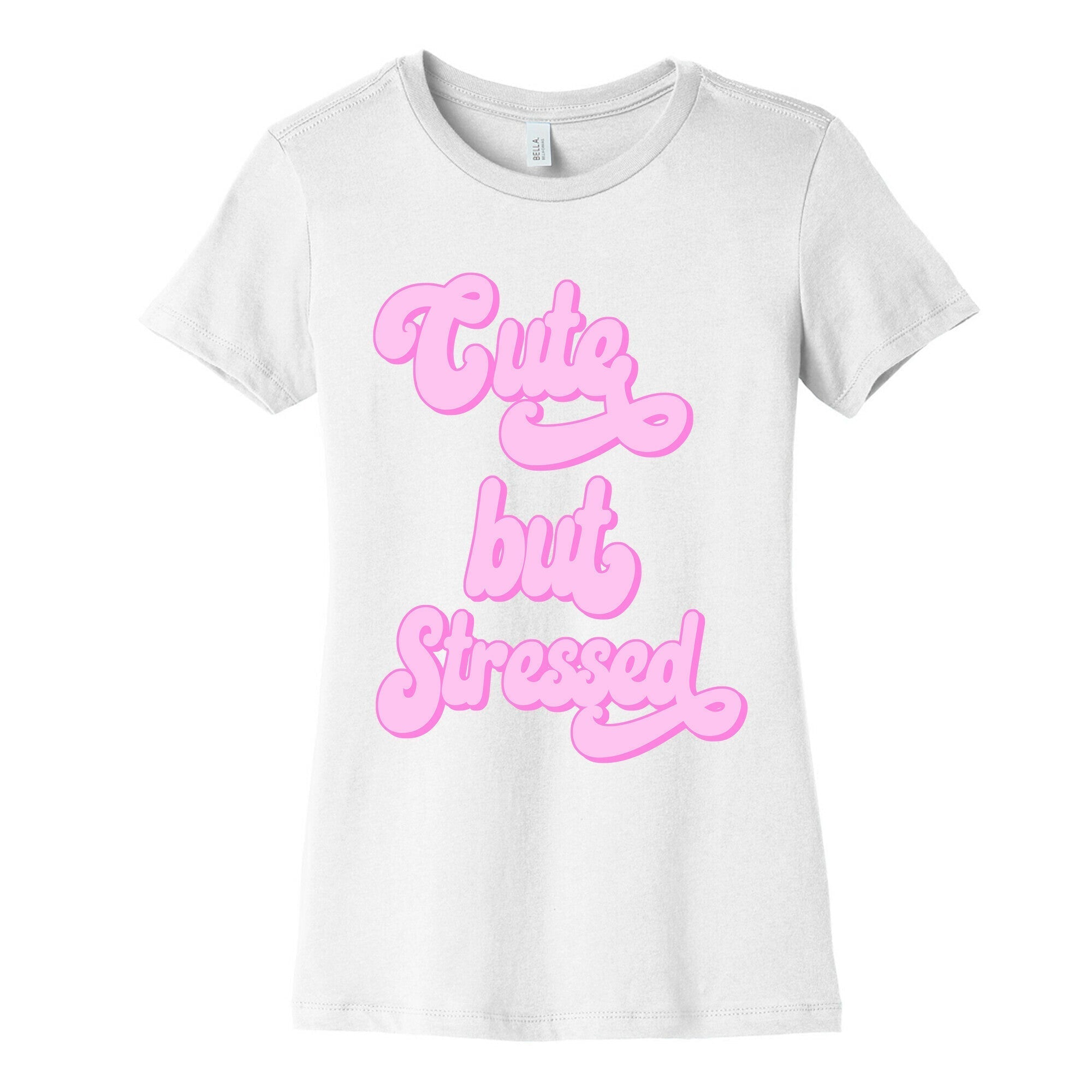 Cute But Stressed  Women's Cotton Tee Hoodie, Sweatshirt | CoreVibeTees.com (Image 3)