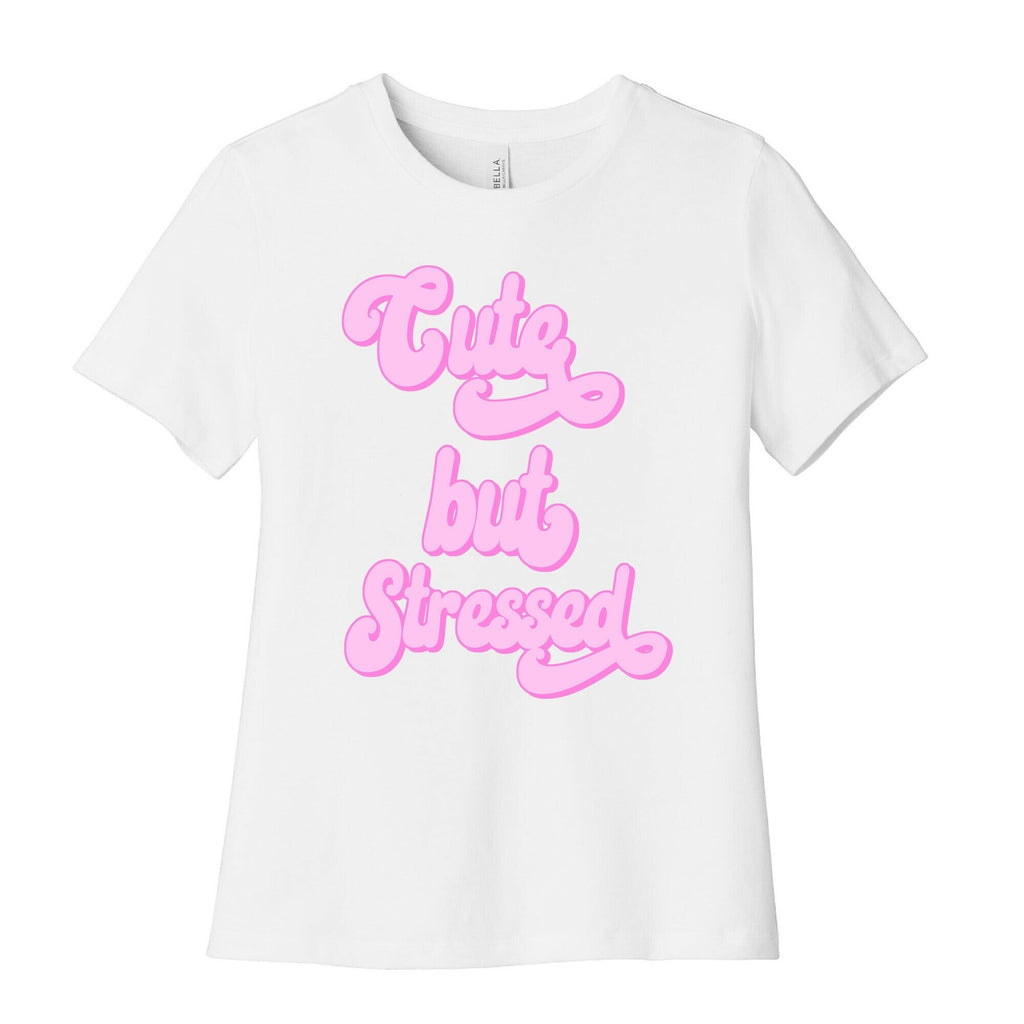 Cute But Stressed  Women's Cotton Tee Hoodie, Sweatshirt | CoreVibeTees.com (Image 4)