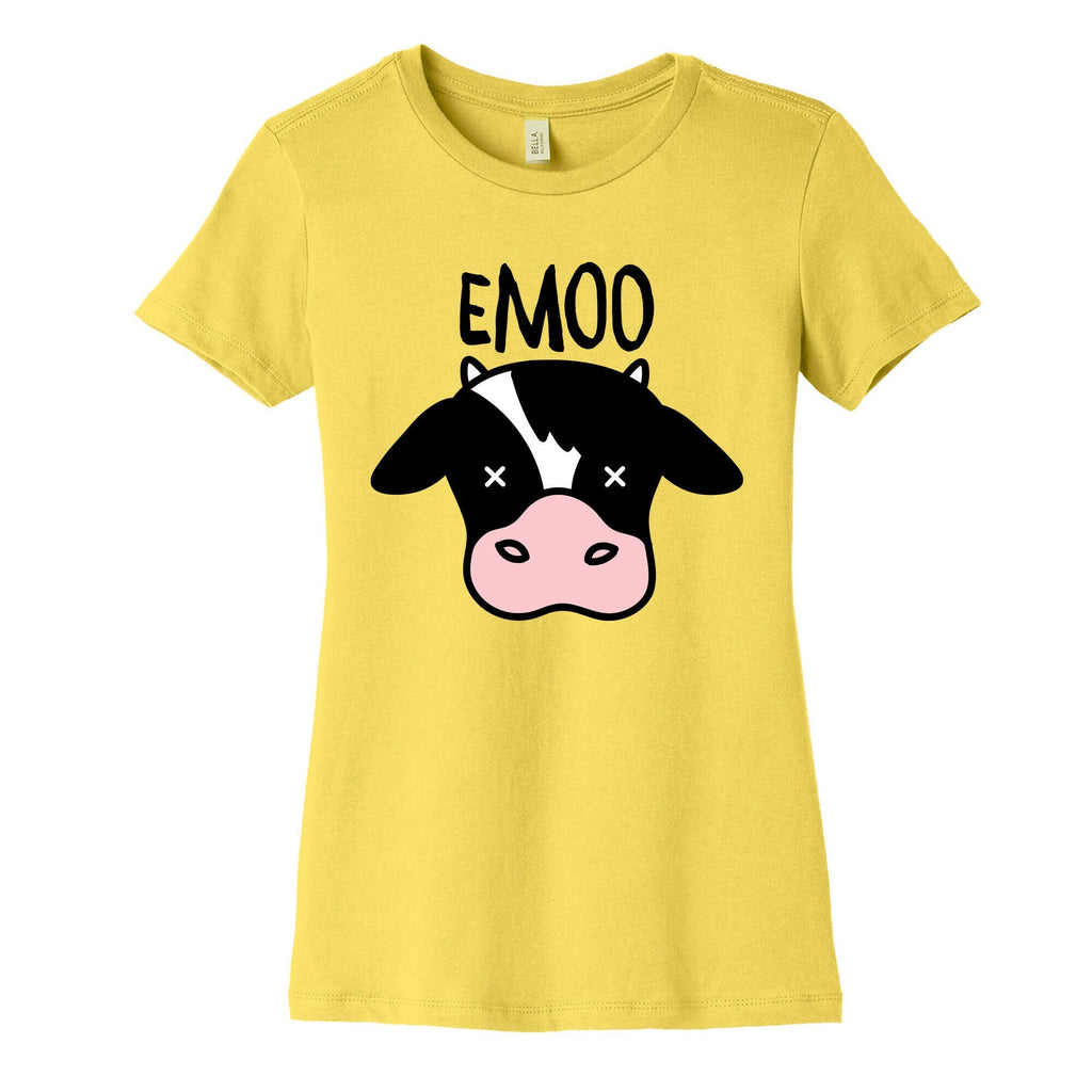 Emoo Emo Cow Women's Cotton Tee Hoodie, Sweatshirt | CoreVibeTees.com (Image 2)