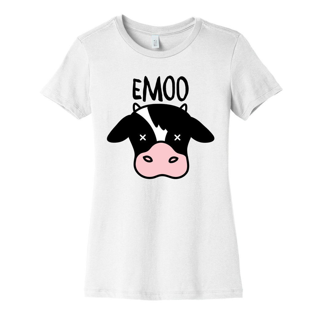 Emoo Emo Cow Women's Cotton Tee Hoodie, Sweatshirt | CoreVibeTees.com (Image 3)