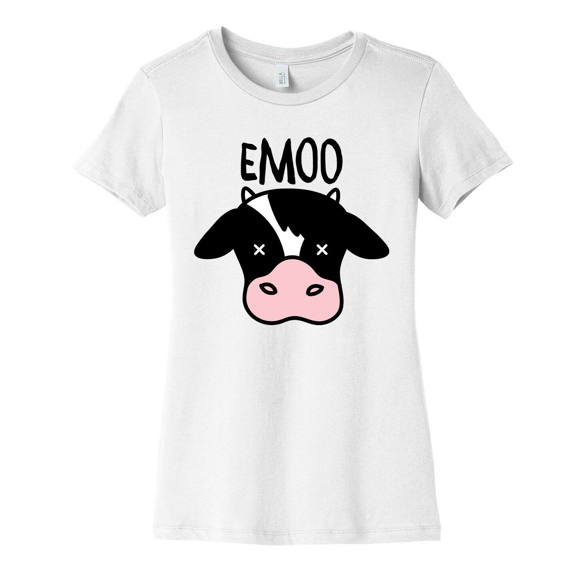 Emoo Emo Cow Women's Cotton Tee Hoodie, Sweatshirt | CoreVibeTees.com (Image 3)