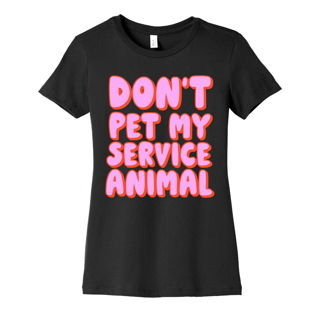 Don't Pet My Service Animal Women's Cotton Tee Hoodie, Sweatshirt | CoreVibeTees.com (Image 2)