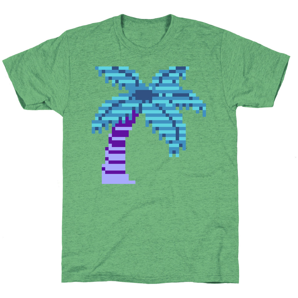 8-Bit Vaporwave Palm Tree Unisex Triblend Tee Hoodie, Sweatshirt | CoreVibeTees.com (Image 2)
