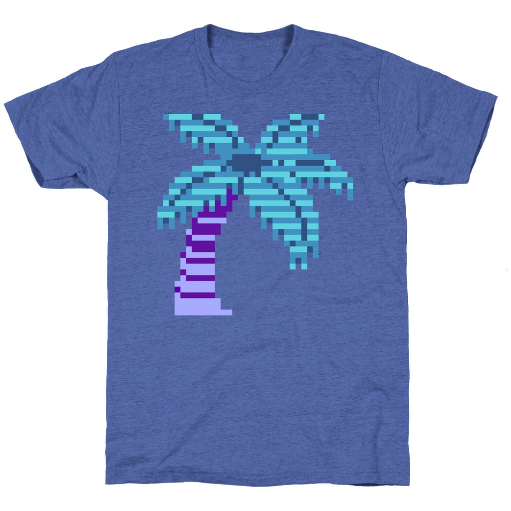 8-Bit Vaporwave Palm Tree Unisex Triblend Tee Hoodie, Sweatshirt | CoreVibeTees.com (Image 5)