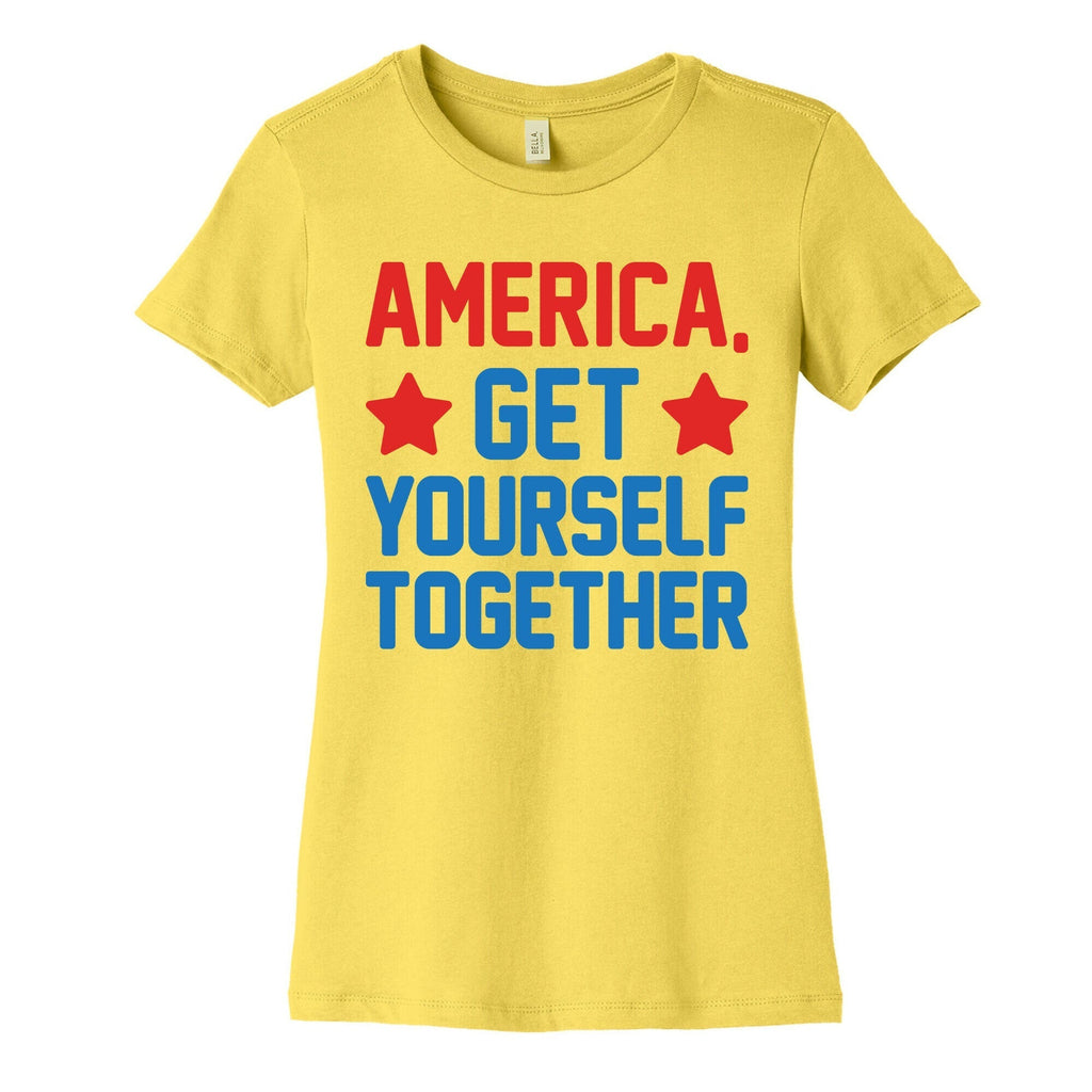 America, Get Yourself Together Women's Cotton Tee Hoodie, Sweatshirt | CoreVibeTees.com (Image 2)