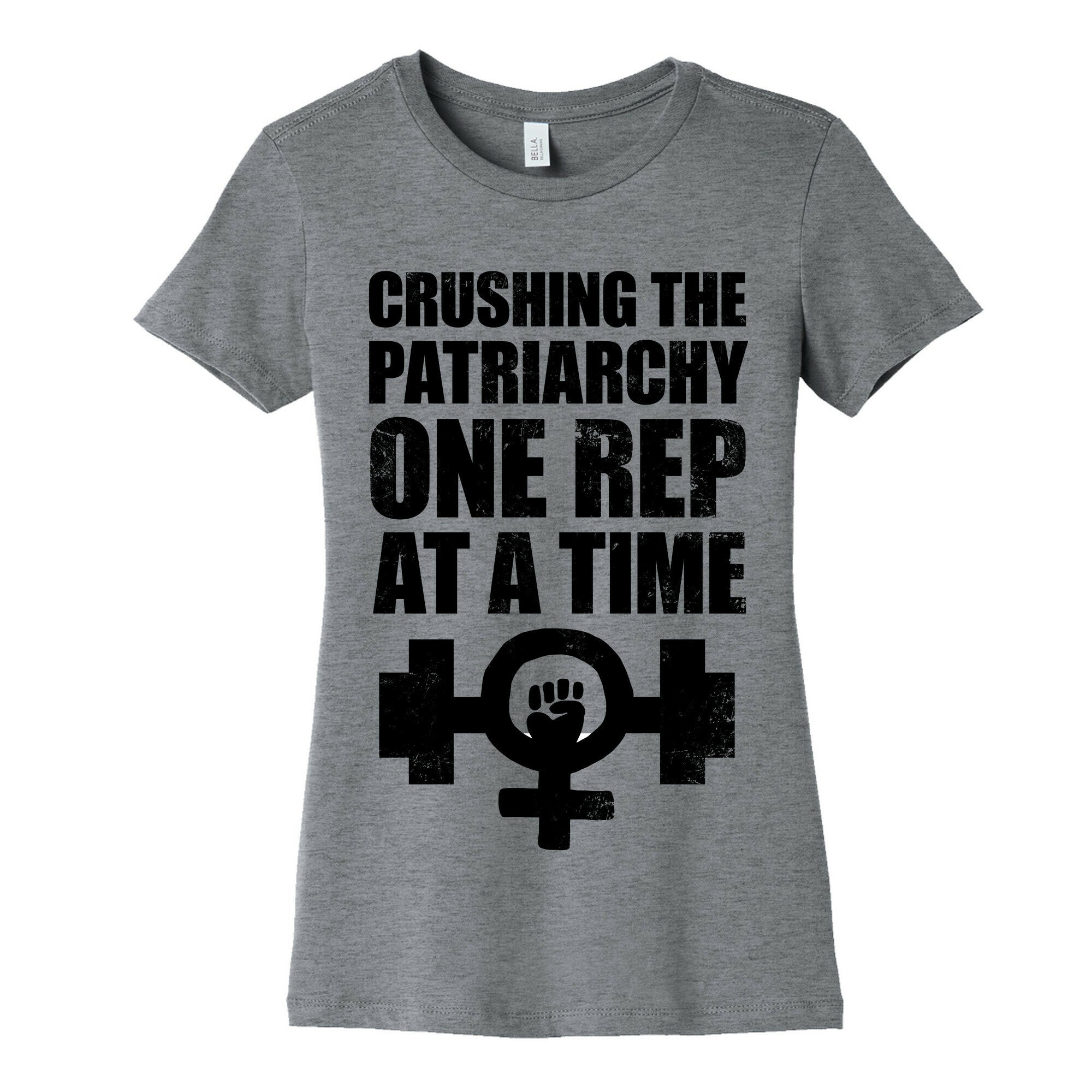 Crushing the Patriarchy One Rep at a Time Women's Cotton Tee Hoodie, Sweatshirt | CoreVibeTees.com (Image 2)