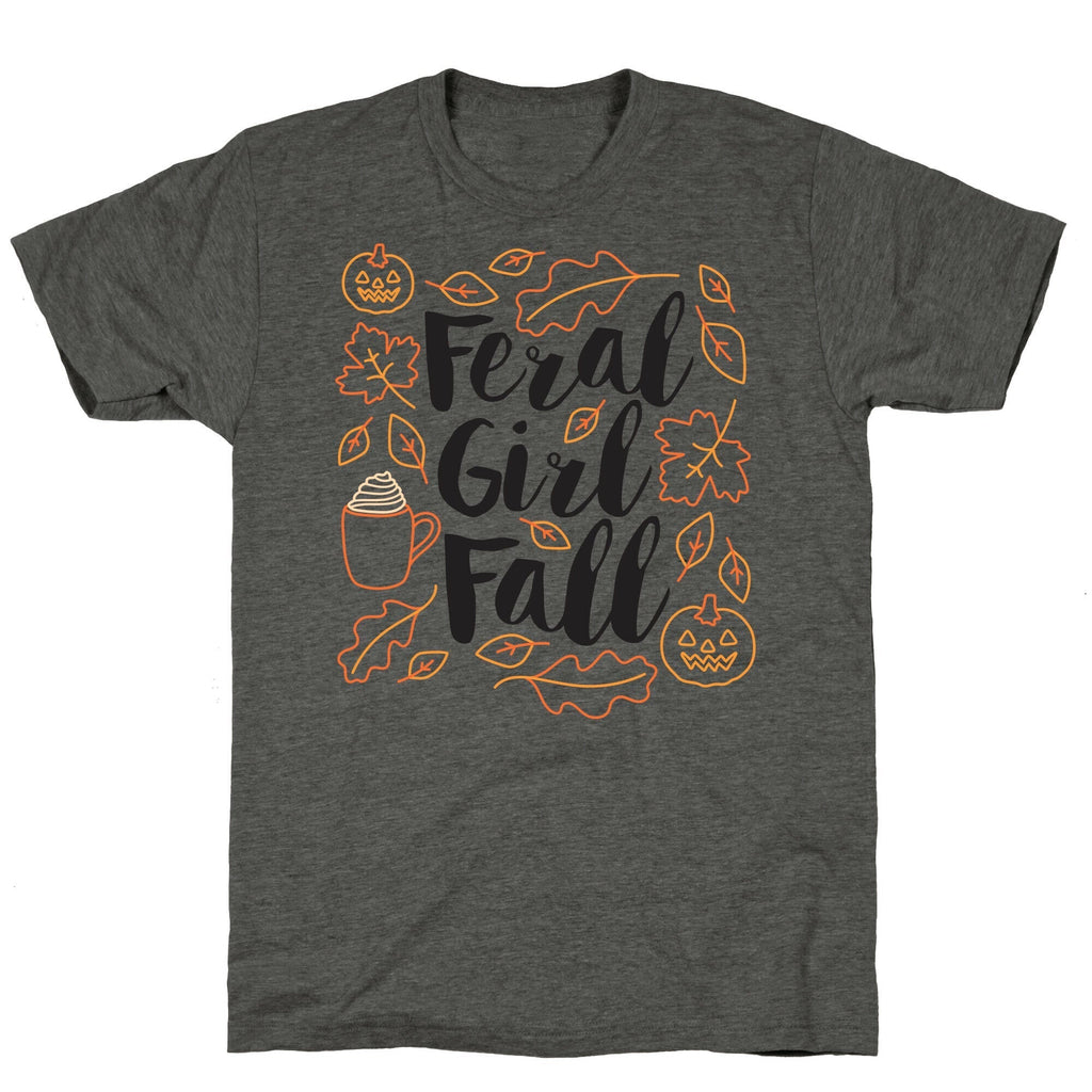 Basic Feral Girl Fall Unisex Triblend Tee Hoodie, Sweatshirt | CoreVibeTees.com (Image 2)