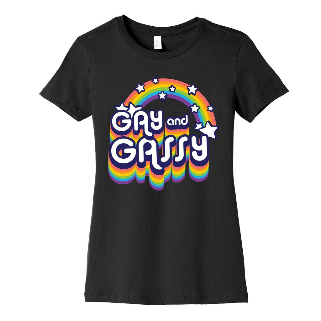 Gay and Gassy Rainbow Women's Cotton Tee Hoodie, Sweatshirt | CoreVibeTees.com (Image 2)