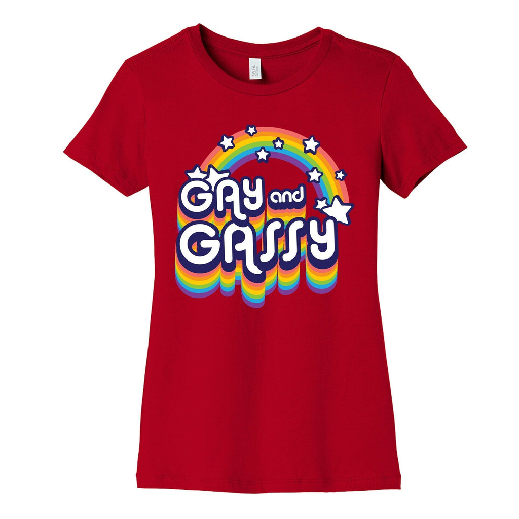 Gay and Gassy Rainbow Women's Cotton Tee Hoodie, Sweatshirt | CoreVibeTees.com (Image 3)