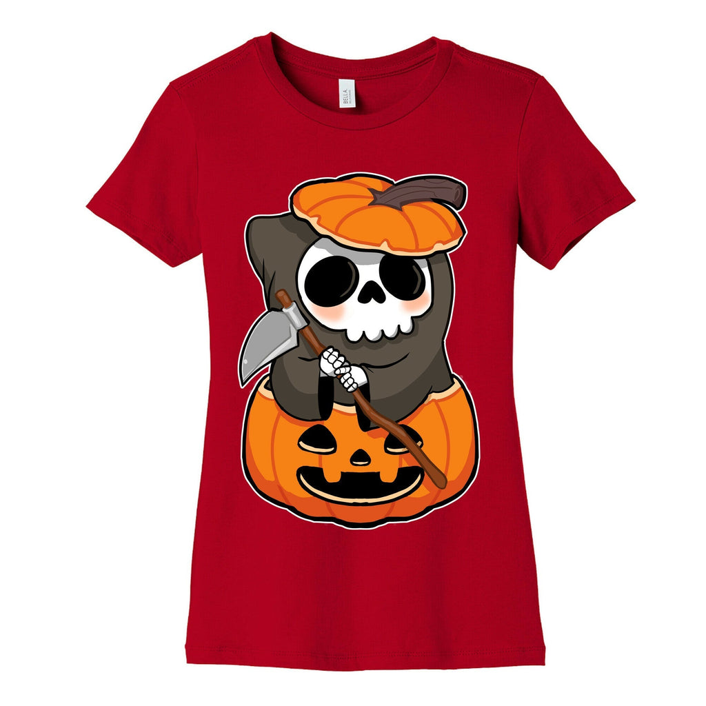 Cute Halloween Grim Reaper Women's Cotton Tee Hoodie, Sweatshirt | CoreVibeTees.com (Image 3)