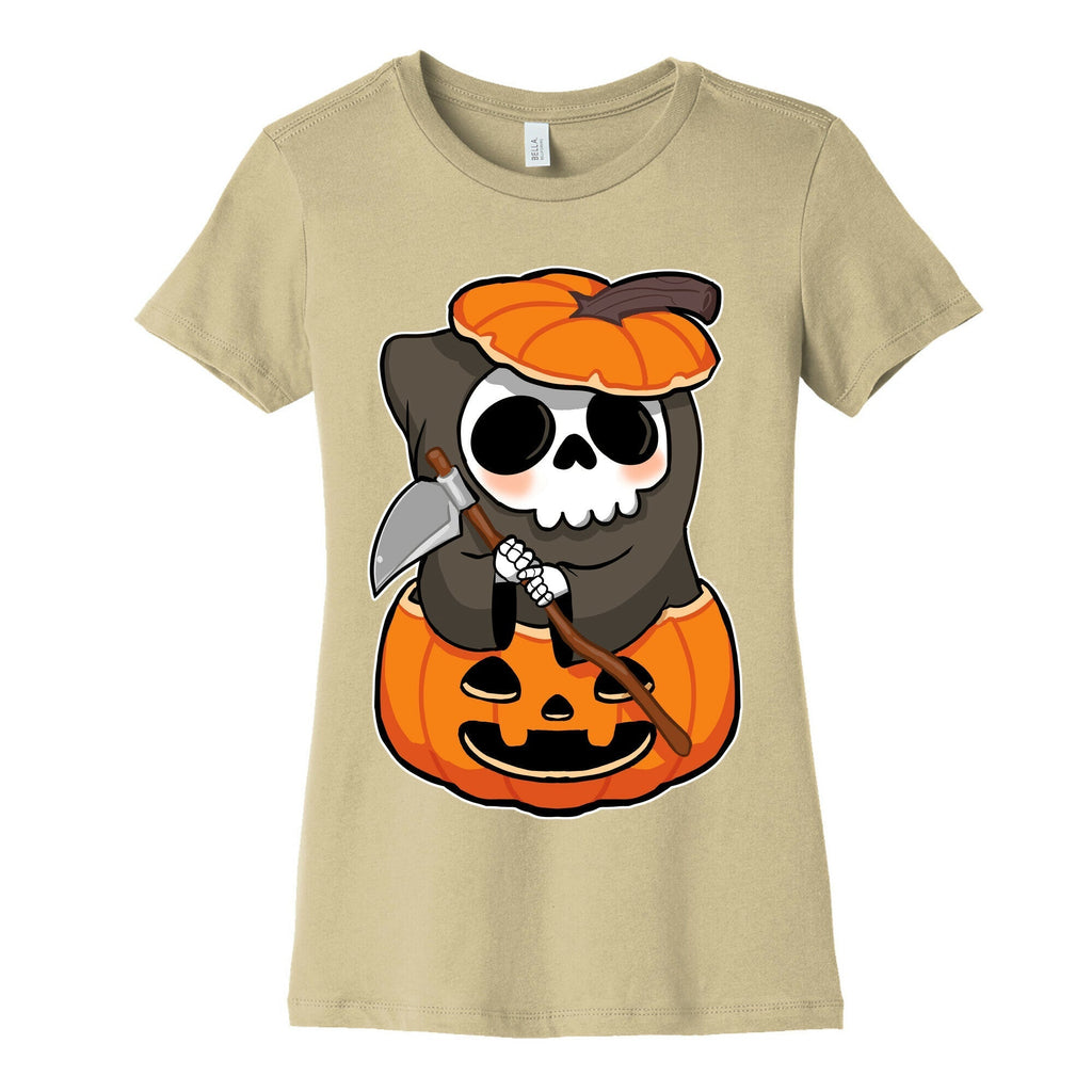 Cute Halloween Grim Reaper Women's Cotton Tee Hoodie, Sweatshirt | CoreVibeTees.com (Image 4)