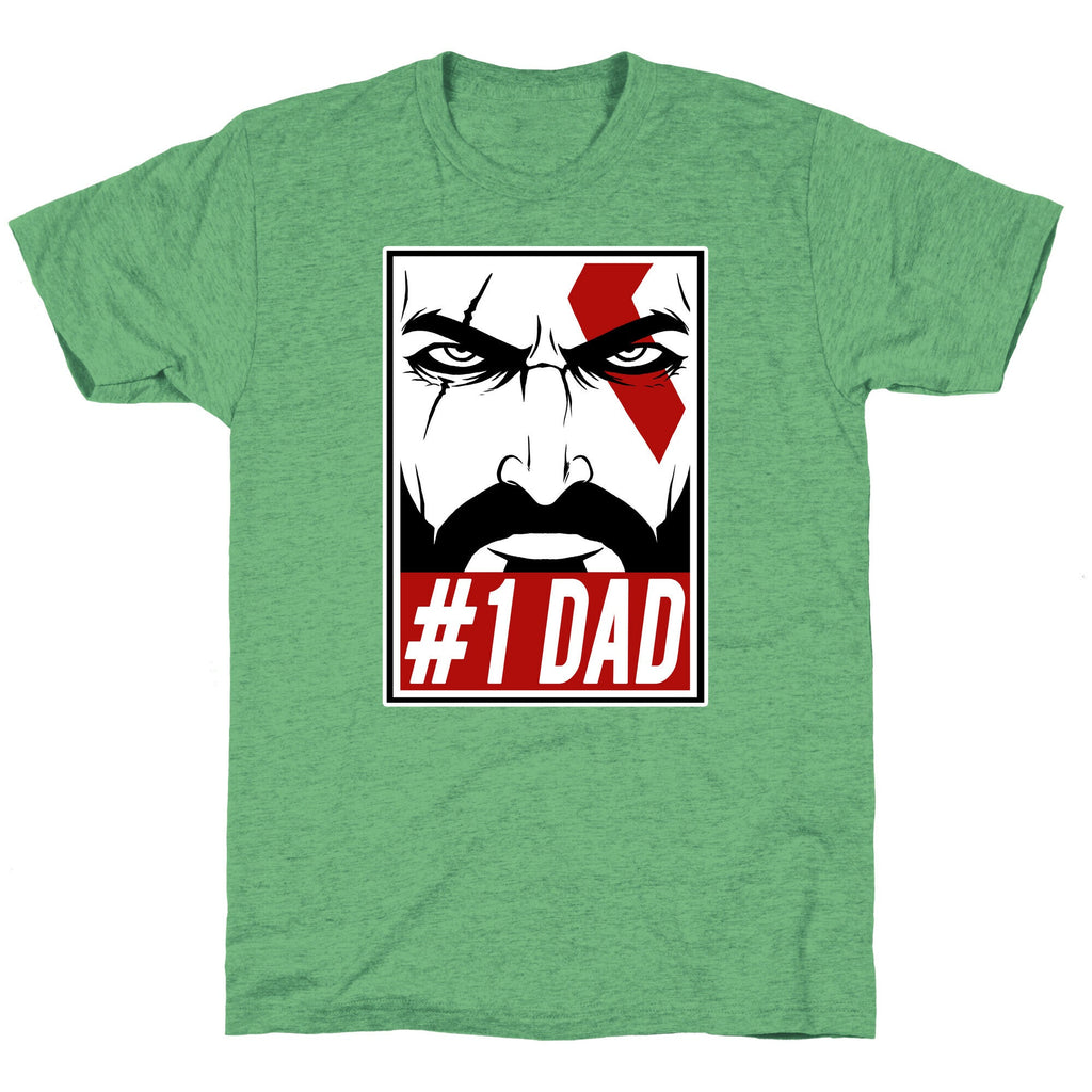 #1 Dad: Kratos Unisex Triblend Tee Hoodie, Sweatshirt | CoreVibeTees.com (Image 2)