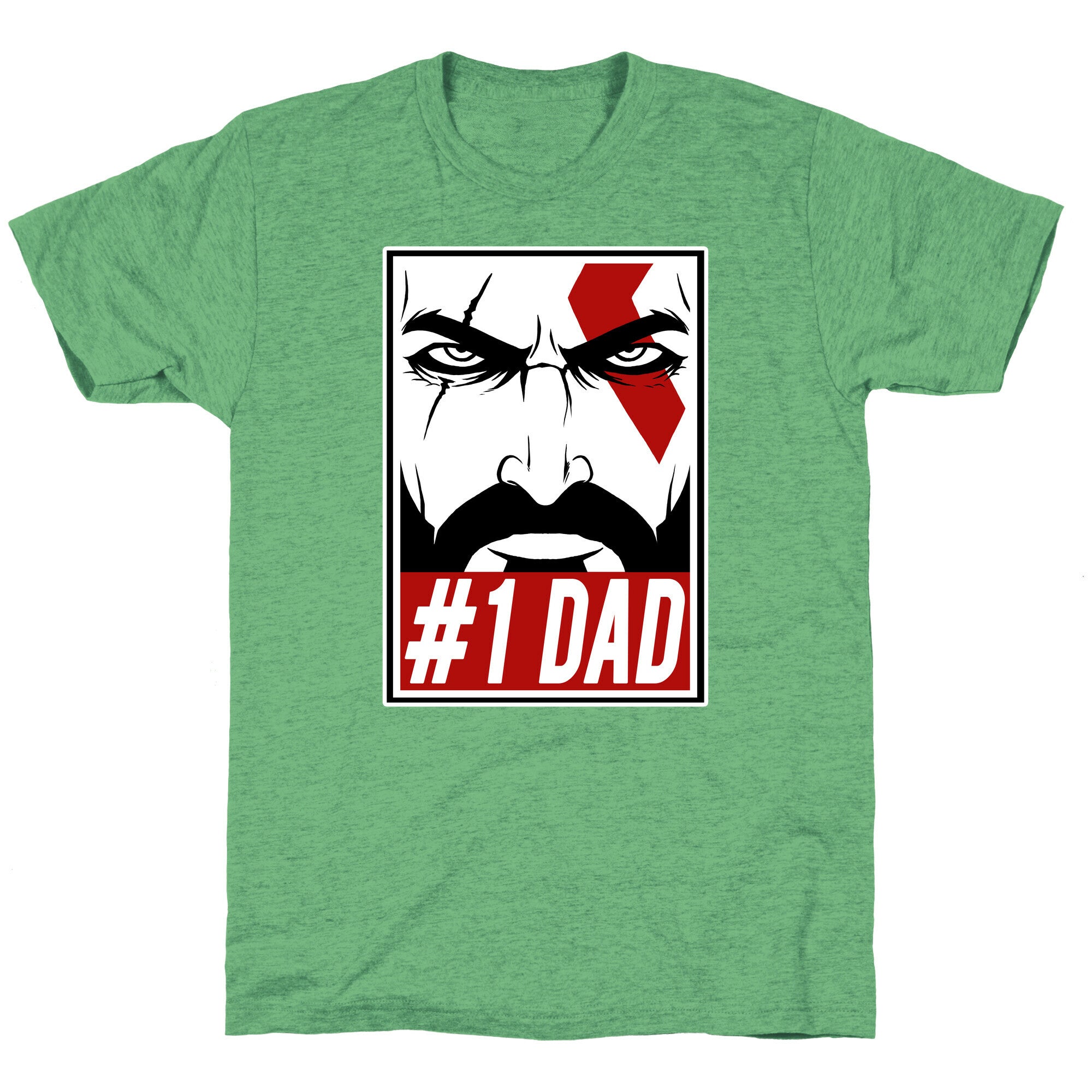 #1 Dad: Kratos Unisex Triblend Tee Hoodie, Sweatshirt | CoreVibeTees.com (Image 2)