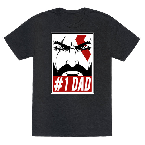 #1 Dad: Kratos Unisex Triblend Tee Hoodie, Sweatshirt | CoreVibeTees.com (Image 1)