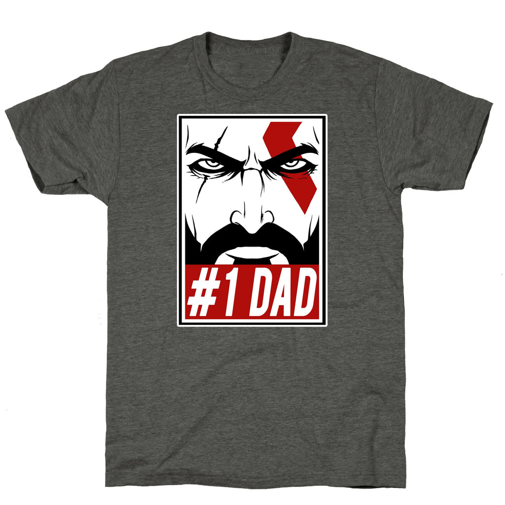 #1 Dad: Kratos Unisex Triblend Tee Hoodie, Sweatshirt | CoreVibeTees.com (Image 3)