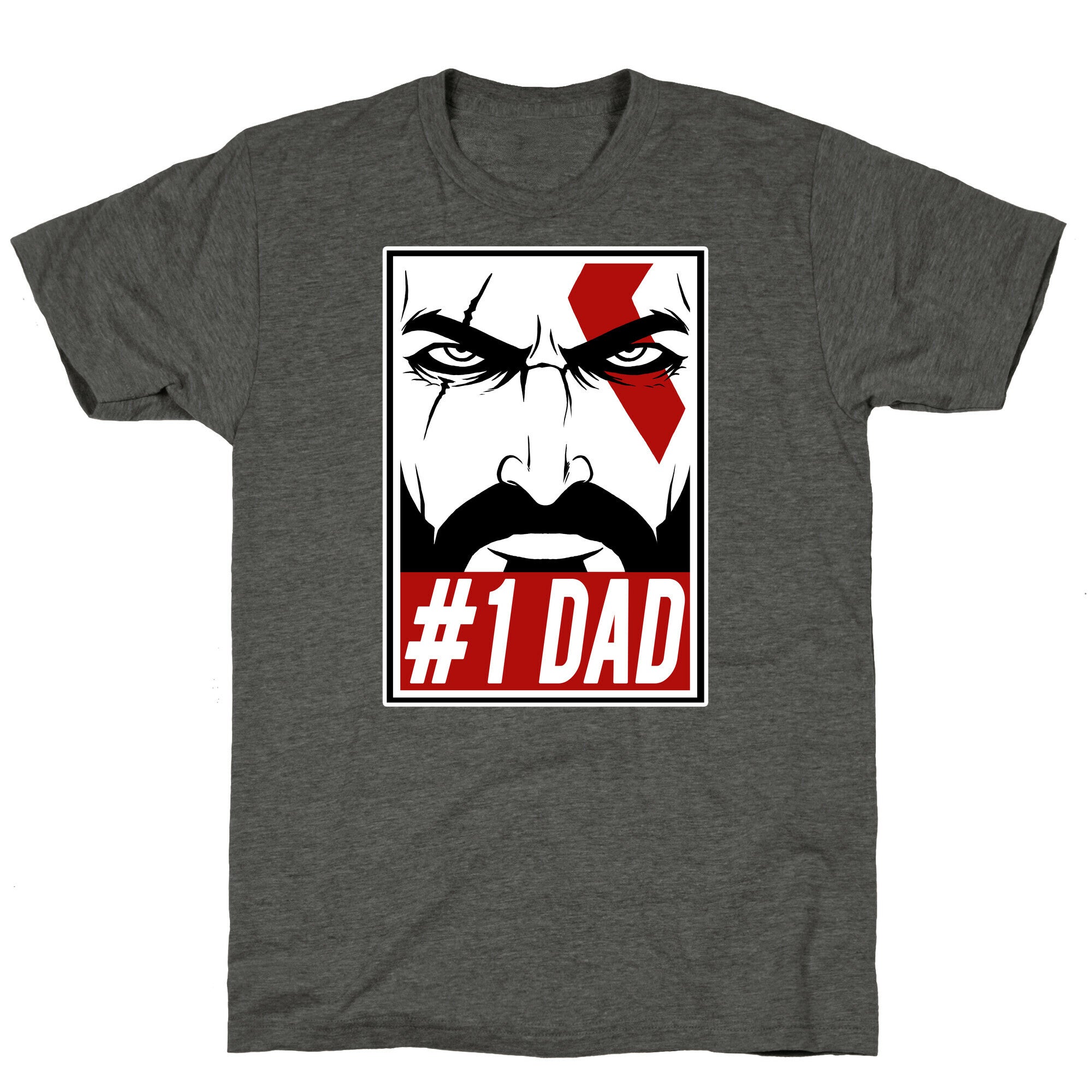 #1 Dad: Kratos Unisex Triblend Tee Hoodie, Sweatshirt | CoreVibeTees.com (Image 3)