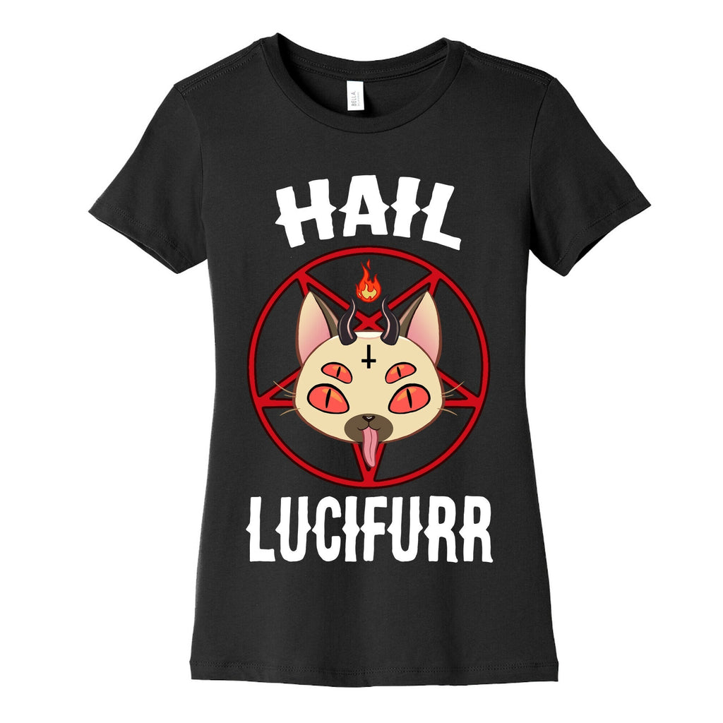Hail Lucifurr  Women's Cotton Tee Hoodie, Sweatshirt | CoreVibeTees.com (Image 5)