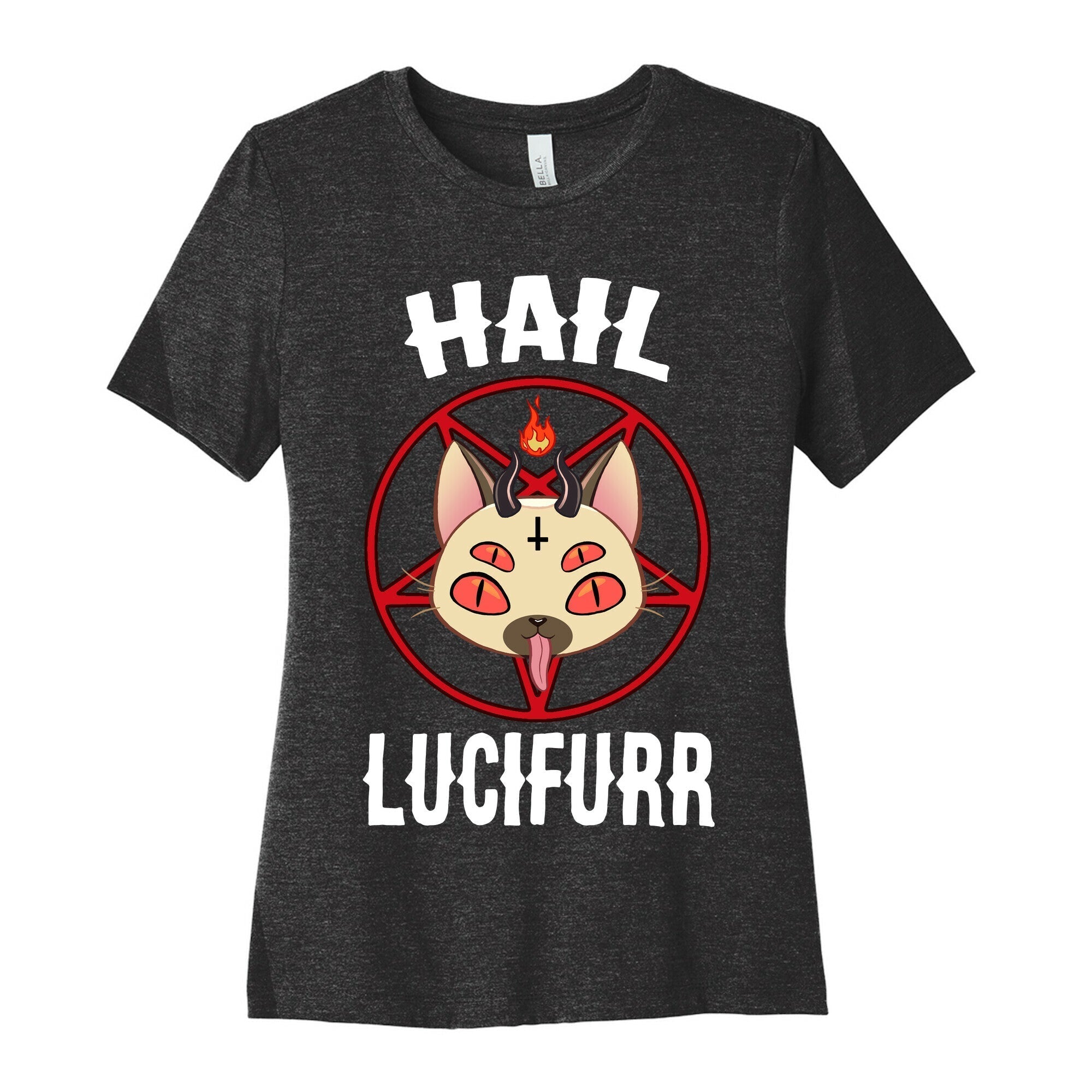 Hail Lucifurr  Women's Cotton Tee Hoodie, Sweatshirt | CoreVibeTees.com (Image 1)
