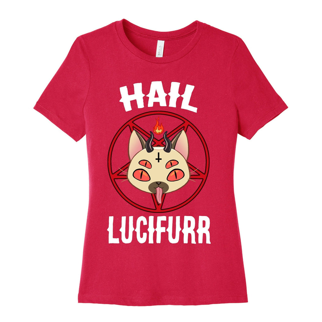 Hail Lucifurr  Women's Cotton Tee Hoodie, Sweatshirt | CoreVibeTees.com (Image 2)