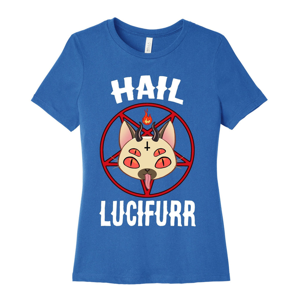 Hail Lucifurr  Women's Cotton Tee Hoodie, Sweatshirt | CoreVibeTees.com (Image 3)