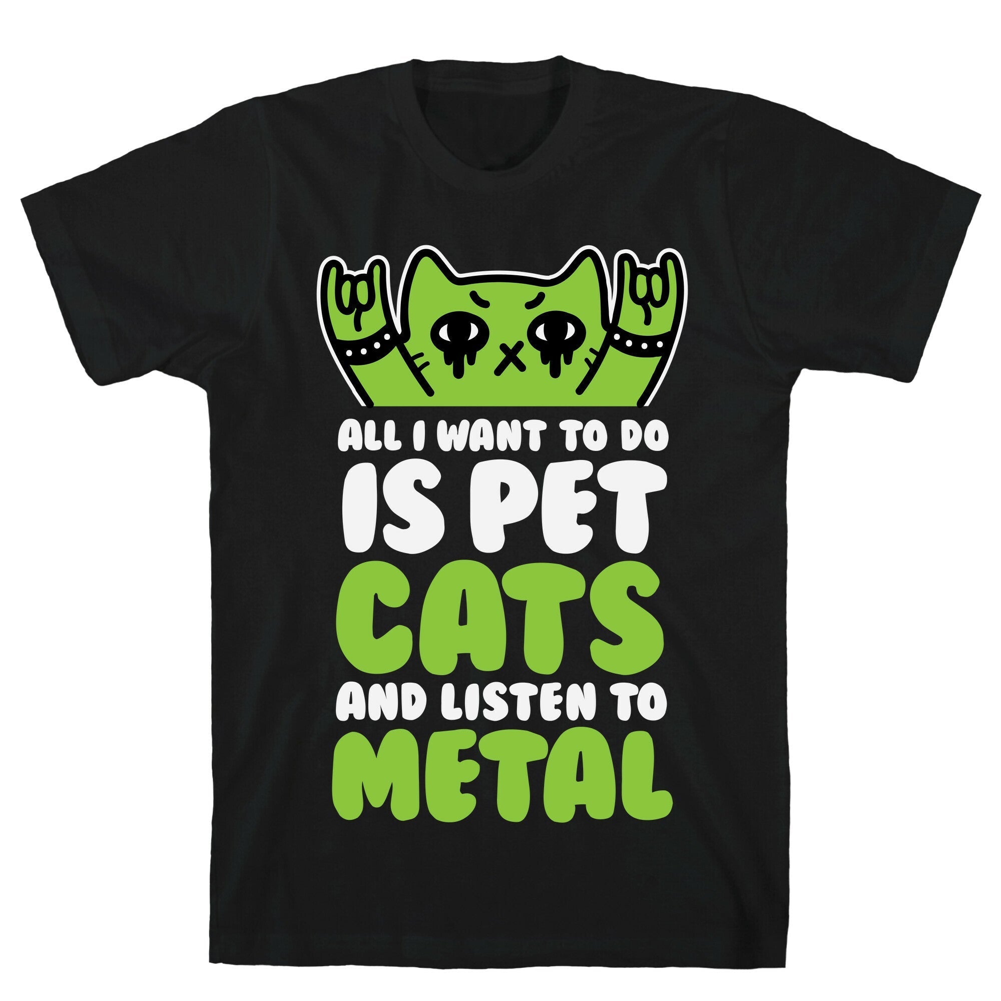 All I Want To Do Is Pet Cats And Listen To Metal T-Shirt Style002 Hoodie, Sweatshirt | CoreVibeTees.com (Image 1)