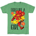 Fight Like A Girl Samus Parody Unisex Triblend Tee Hoodie, Sweatshirt | CoreVibeTees.com (Image 1)