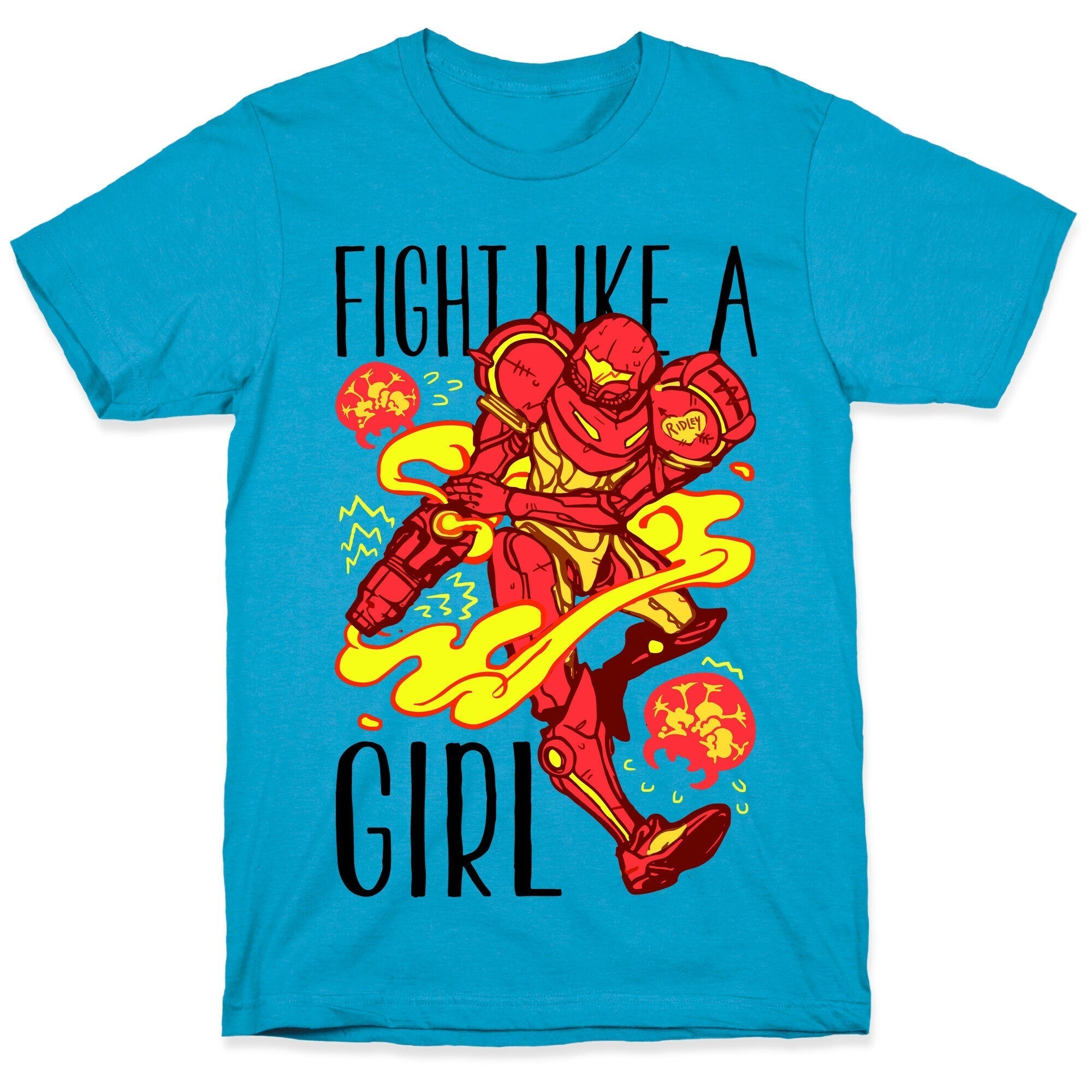 Fight Like A Girl Samus Parody Unisex Triblend Tee Hoodie, Sweatshirt | CoreVibeTees.com (Image 5)