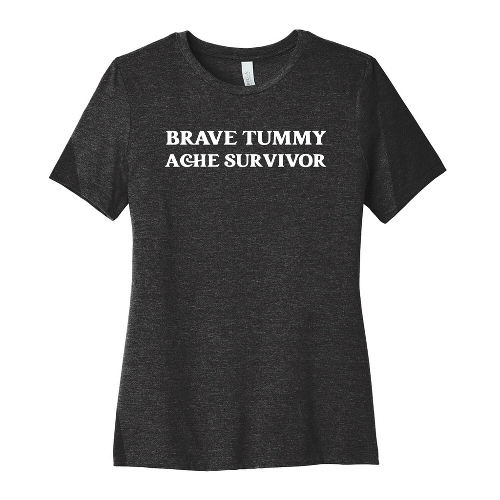 Brave Tummy Ache Survivor Women's Cotton Tee Hoodie, Sweatshirt | CoreVibeTees.com (Image 1)