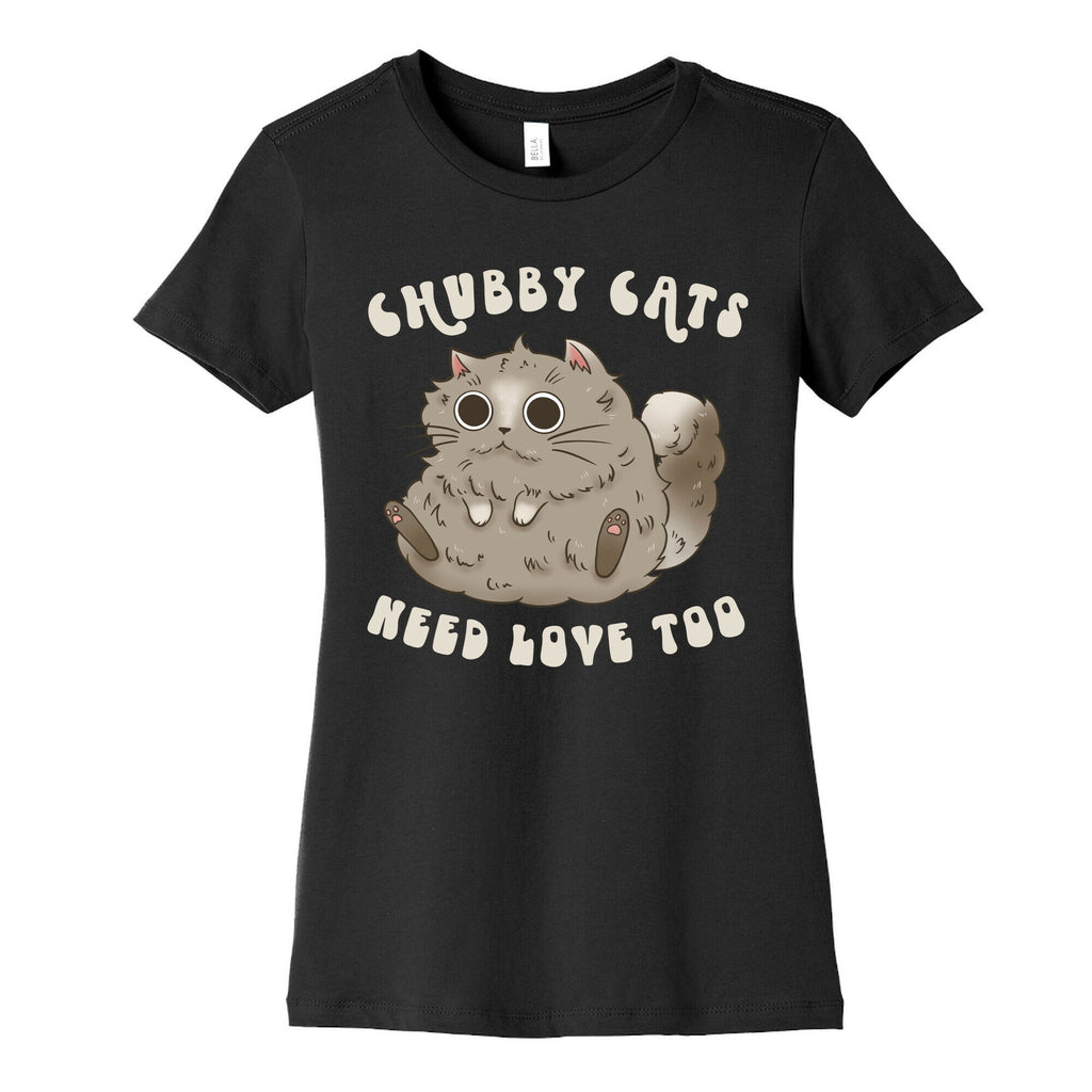 Chubby Cats Need Love Too Women's Cotton Tee Hoodie, Sweatshirt | CoreVibeTees.com (Image 5)